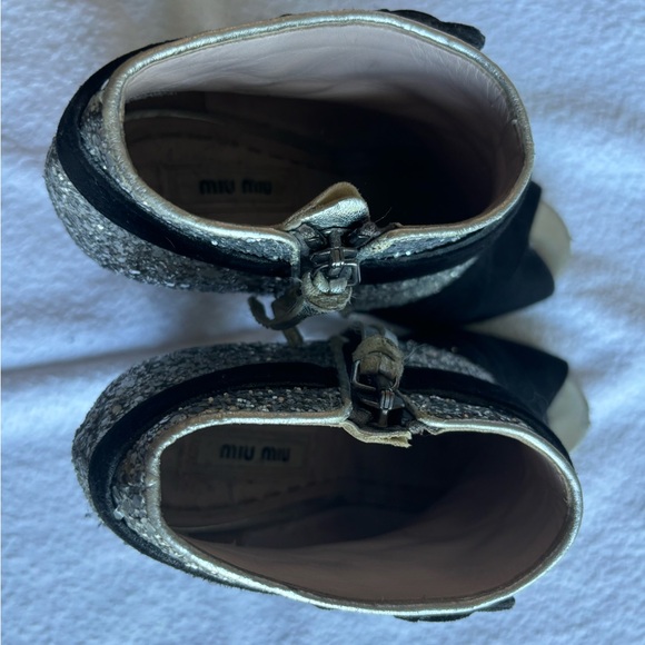 Miu Miu Glitter open Toe Boots.  Size 6.  Used - good. - Picture 5 of 6